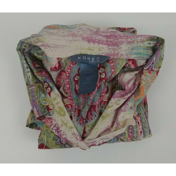 Koret Petite Sheer Embroidered Floral Paisley Blouse Size PL - Picture 5 of 5